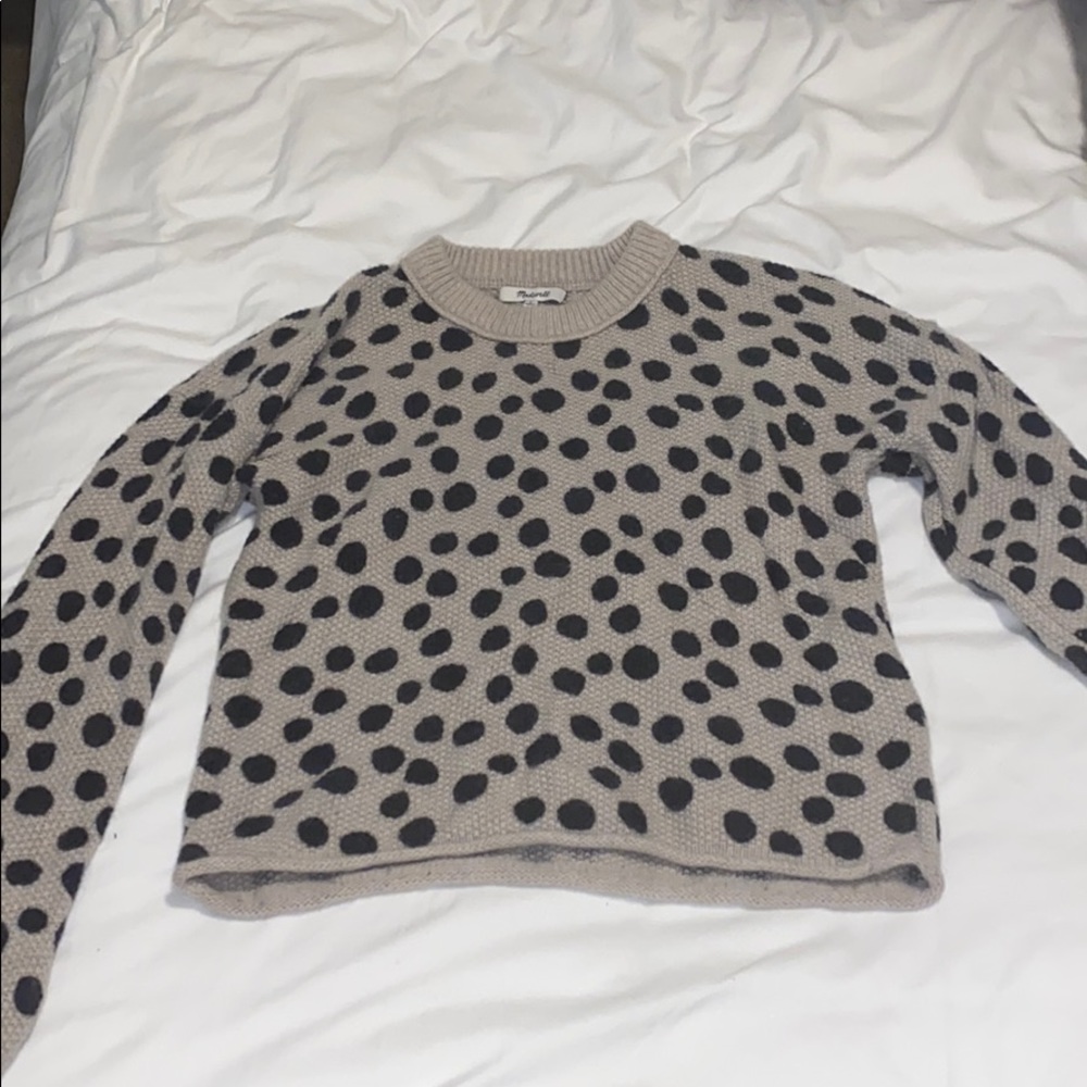 Madewell polka dot knit sweater